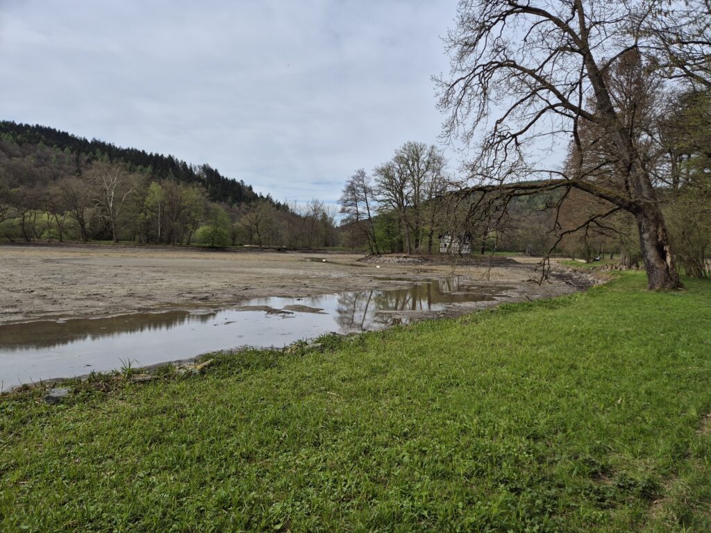 Greizer Parksee ohne Wasser