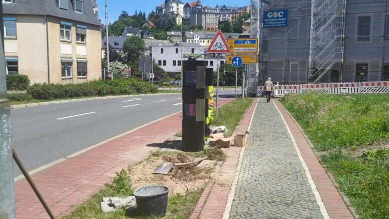 Stationärer Blitzer Greiz Schlossbrücke (Foto: HBV;CR005)